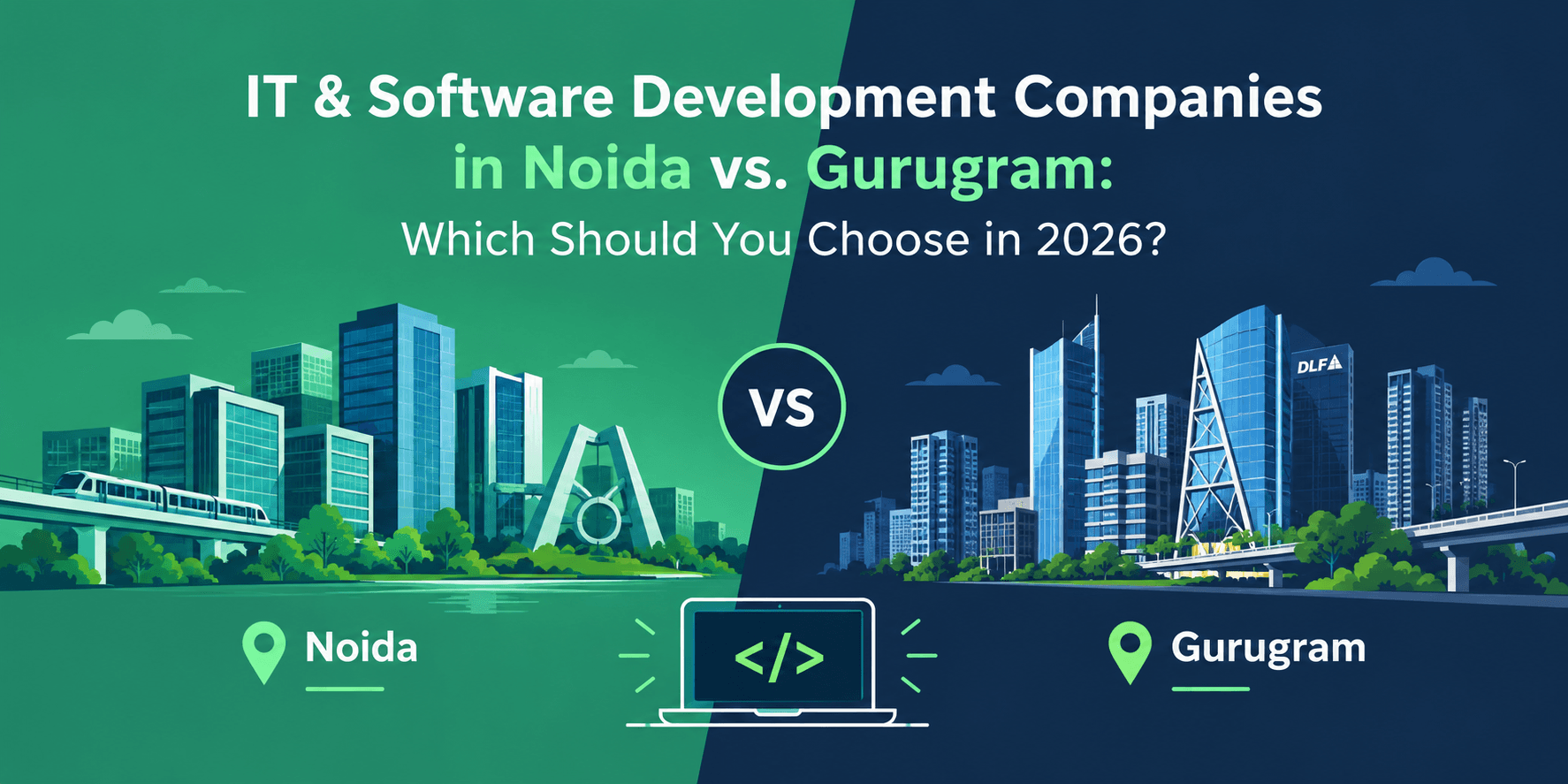 Noida vs Gurugram: 2026 IT Comparison Noida vs Gurugram: 2026 IT Comparison